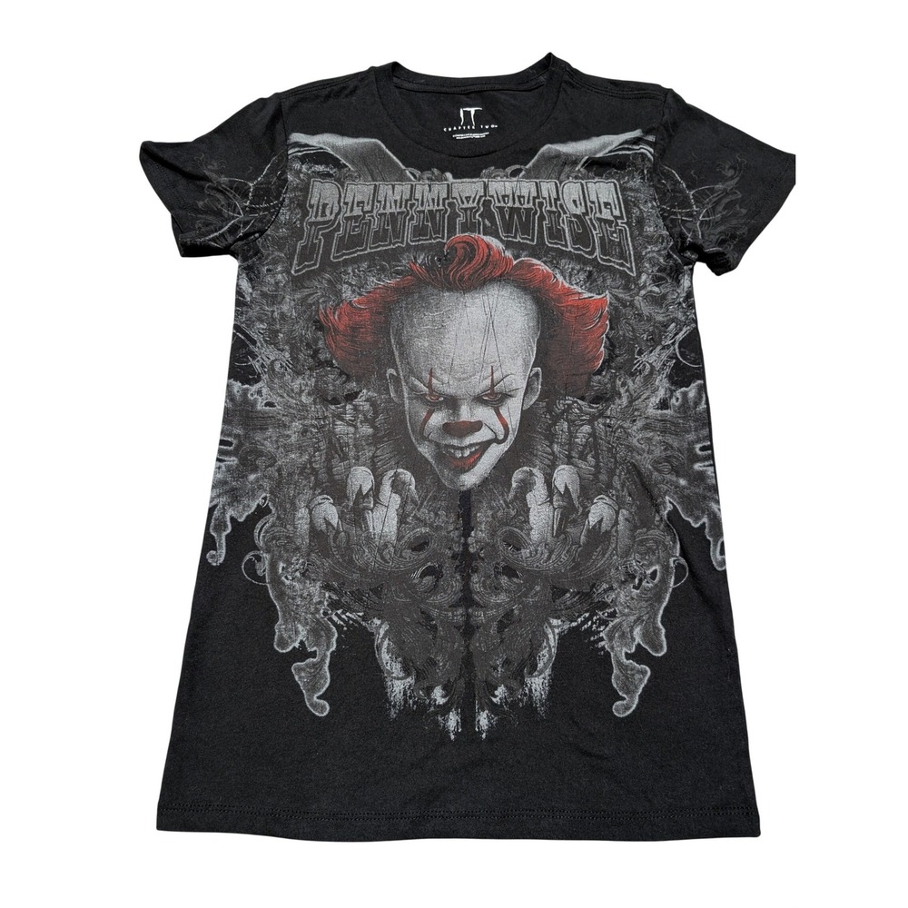 Mad Engine IT Chapter Two T-Shirt XS Black Pennywise Graphic Horror Movie Tee